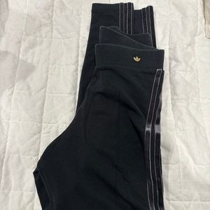 Adidas leggings size S black with velvet stripes